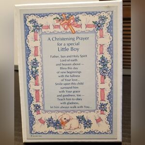 Christening Prayer Plaque for Little Boy